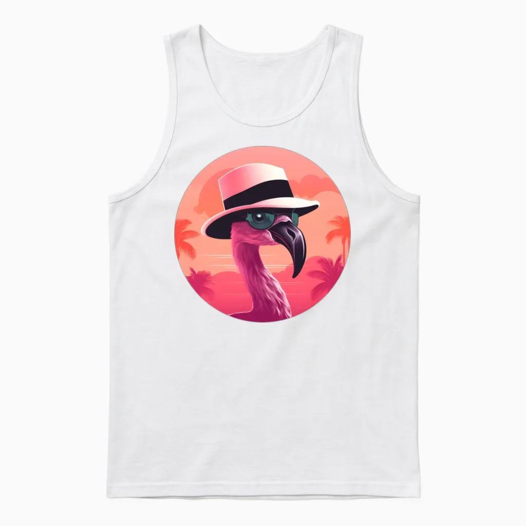 Style Flamingo Lovers Retro Unisex Tank Top - White
