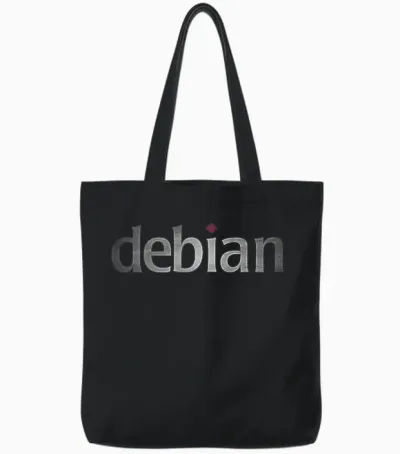 Minimalistisches, Von Linux Getragenes Logo-T-Shirt Von Debian Clean Design Für Entwickler Tote Bags - Black
