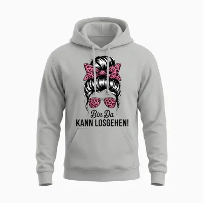 Bin Da Kann Losgehen Girls' Evening Party Unisex Hoodie - Ash