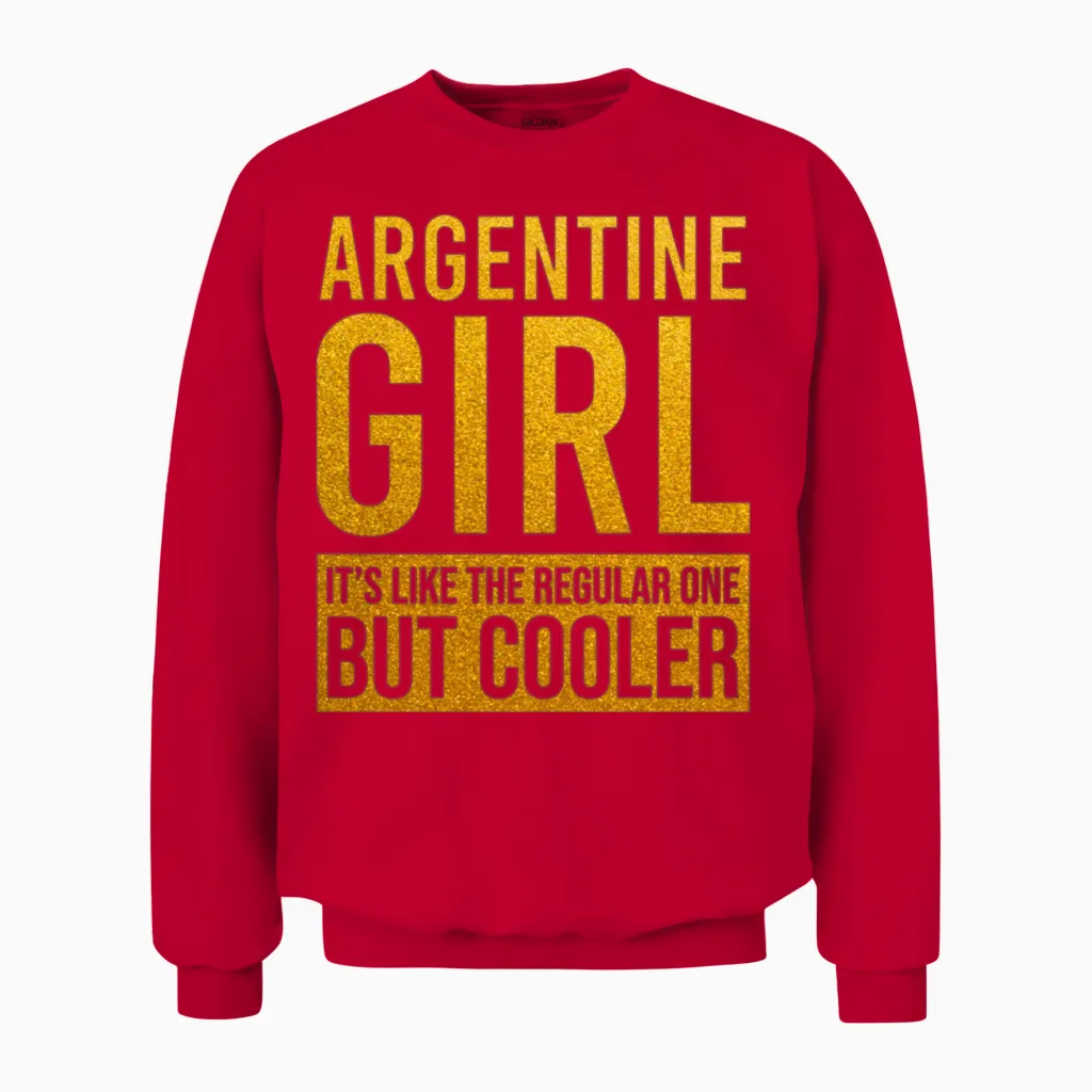 Argentine Girl Funny Unisex Sweatshirt in Red