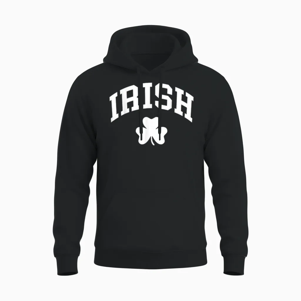 Irish Shamrock St Patricks Day Ireland Pride Irish Green Unisex Hoodie in Black