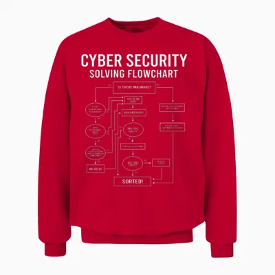 Cyber Security Flow Chart Unisex Sweatshirt - Red