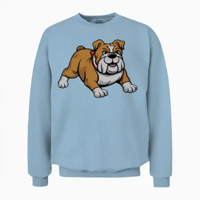 Funny English Bulldog Unisex Sweatshirt - Light Blue