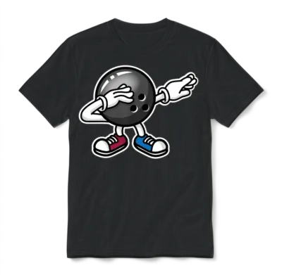 Dab Dabbing Bowling Ball Unisex T-Shirt - Black