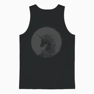 Head of a Unicorn Unisex Tank Top - Black