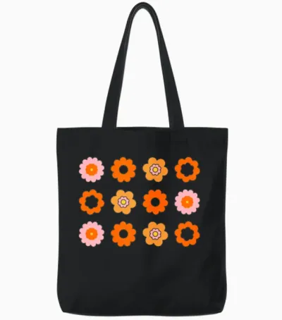 Roses Tote Bags - Black