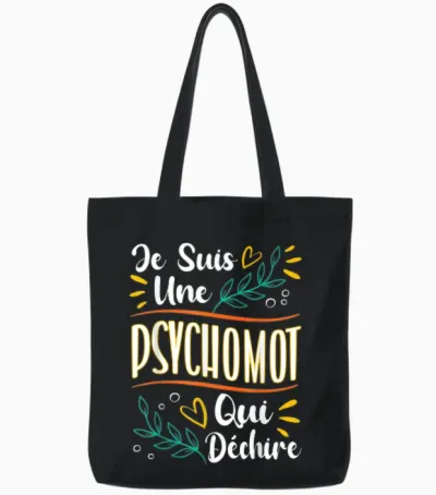 A Psychomot That Rips Gift for Psychomotrician T-Shirt, Black, S Tote Bags - Black