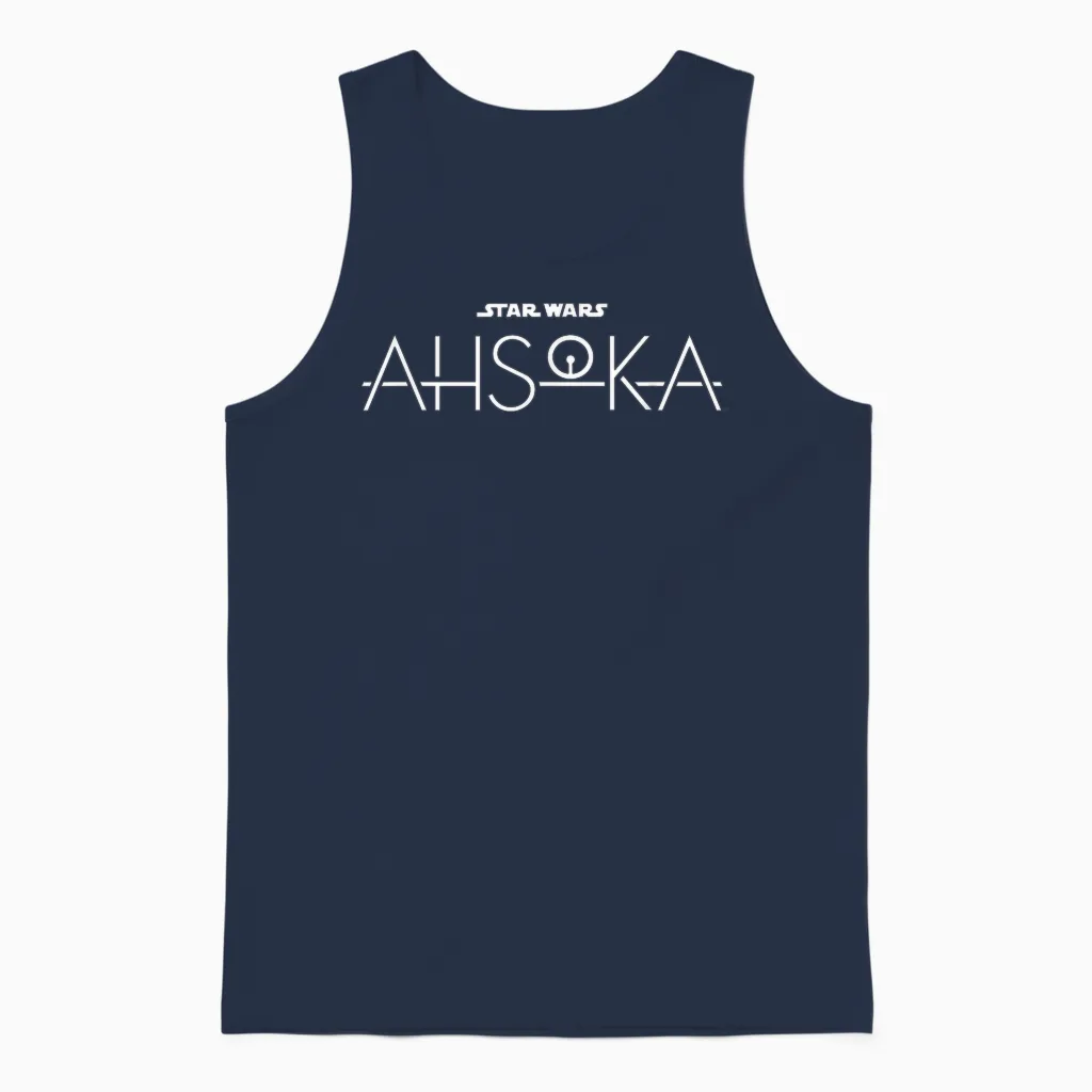 Star Wars Ahsoka Disney+ Series Logo Ahsoka Tano Disney Plus Unisex Tank Top in Navy