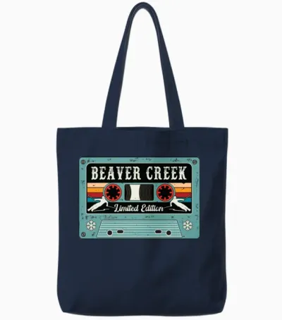 Vintage Beaver Creek Mountain Ski Tote Bags - Navy