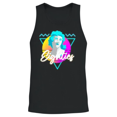 Retro Disco Nostalgia Neon Unisex Tank Top - Black