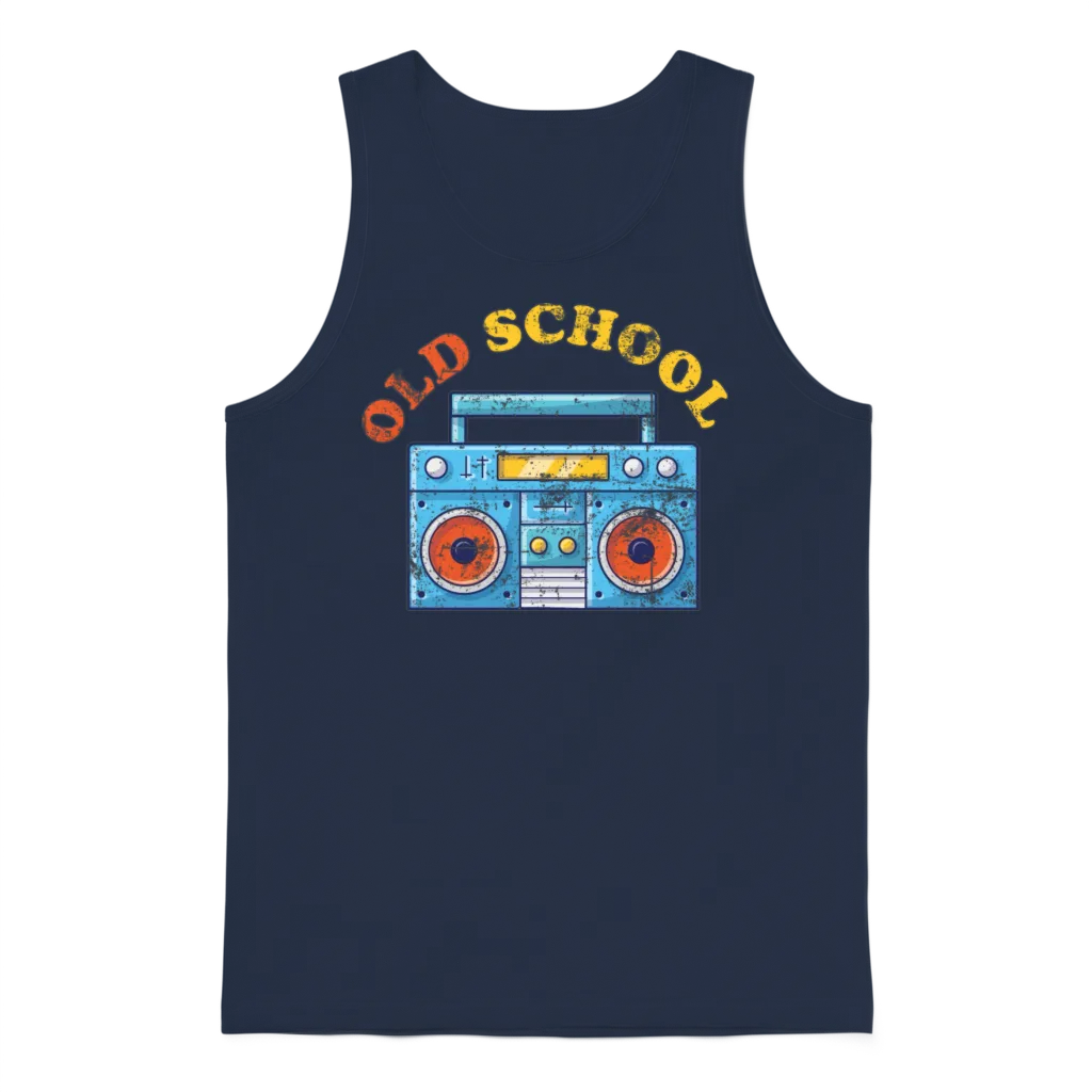 Old School Ghettoblaster Retro Unisex Tank Top - Navy