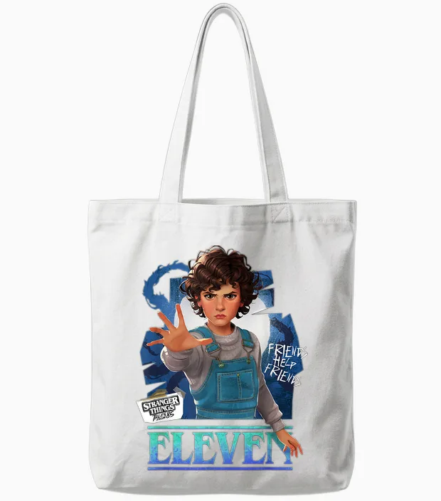 Stranger Things Tales from '85 Eleven Tote Bags in White