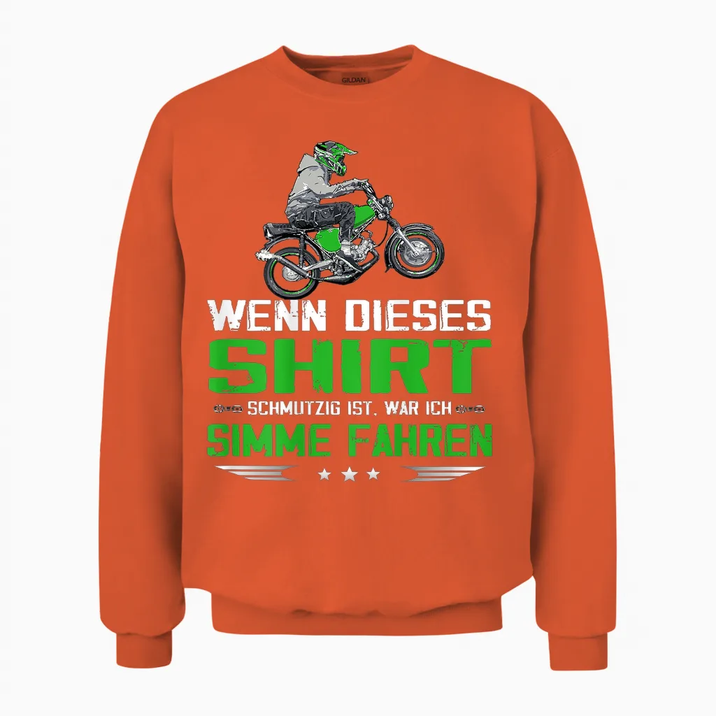 Lustiger Simme Spruch Simsonfahrer Moped Unisex Sweatshirt in Orange