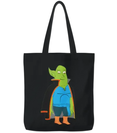 Unisex Contrast Tote Bags - Black