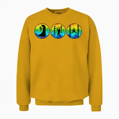 Ninja Warrior Hindernislauf Lachsleiter Verzogene Wand Unisex Sweatshirt - Gold
