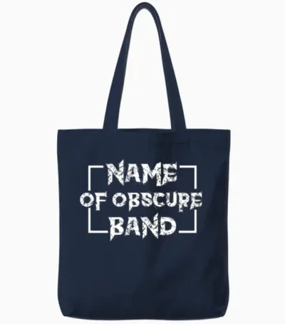 Name of Obscure Band Tote Bags - Navy