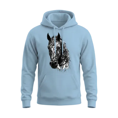 Gothic Horse Dark Horses Goth Art Wiccan Occult Unisex Hoodie - Light Blue