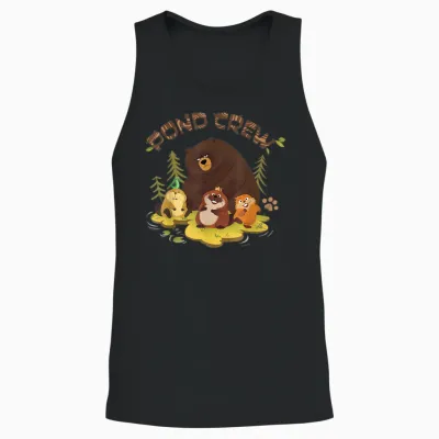 Disney and Pixar's Hoppers Pond Crew Beaver Mabel & Friends Unisex Tank Top - Black