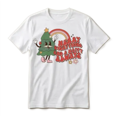 Retro Christmas Unisex T-Shirt - White