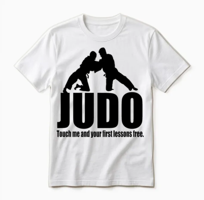 Funny Judo Unisex T-Shirt in White
