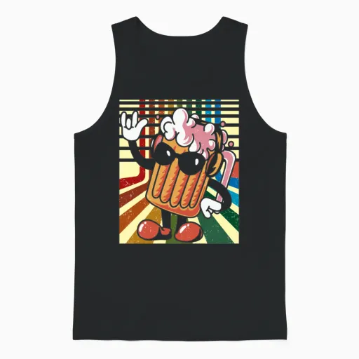 Retro Party Unisex Tank Top in Black
