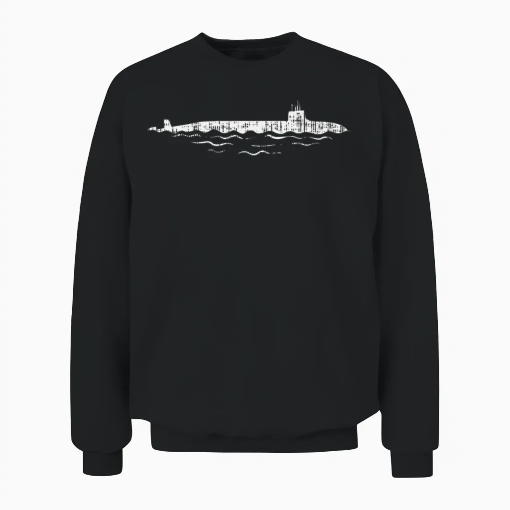 Us Navy Submarine Vessel Vintage Submariner Unisex Sweatshirt in Black