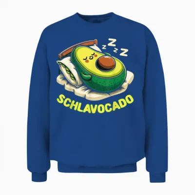 Schlavocado Pyjama Nachthemd Schlafanzug Schlaf Avocado Unisex Sweatshirt - Royal