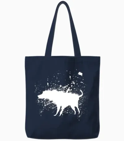 Banksy Splash Dog Tote Bags - Navy