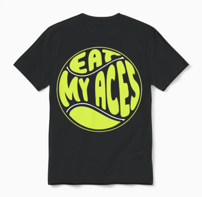 Tennis Funny Unisex T-Shirt in Black
