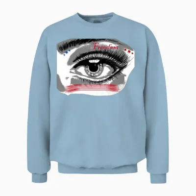 Eye with Tear Freedom Design Unisex Sweatshirt - Light Blue
