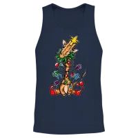 Funny Christmas Tree Giraffe Lover Gift Love Giraf Unisex Tank Top - Navy – 2