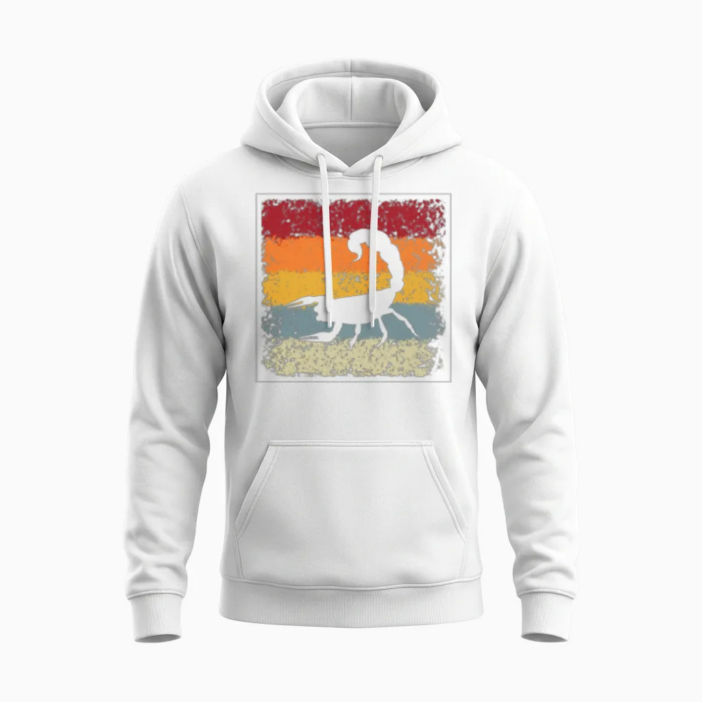 Scorpio Retro Unisex Hoodie in White