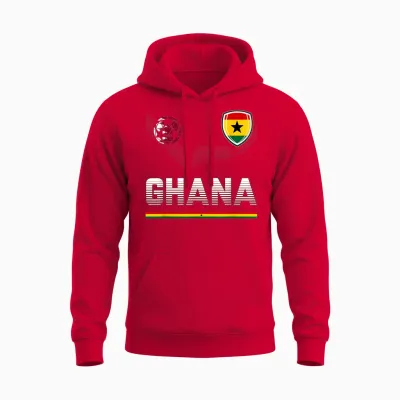 Ghana Fußball-Fan-Trikot Ghanaian Flagge Fußballliebhaber Unisex Hoodie - Red