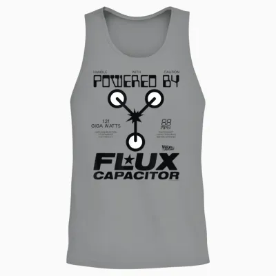 Back to the Future Powered by Flux T-Shirt, Blue Unisex Tank Top - Sport Grey