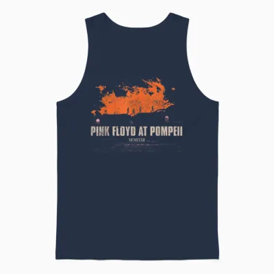 Silhouettes of Pink Floyd Live at Pompeii T-Shirt, Black, S Unisex Tank Top - Navy