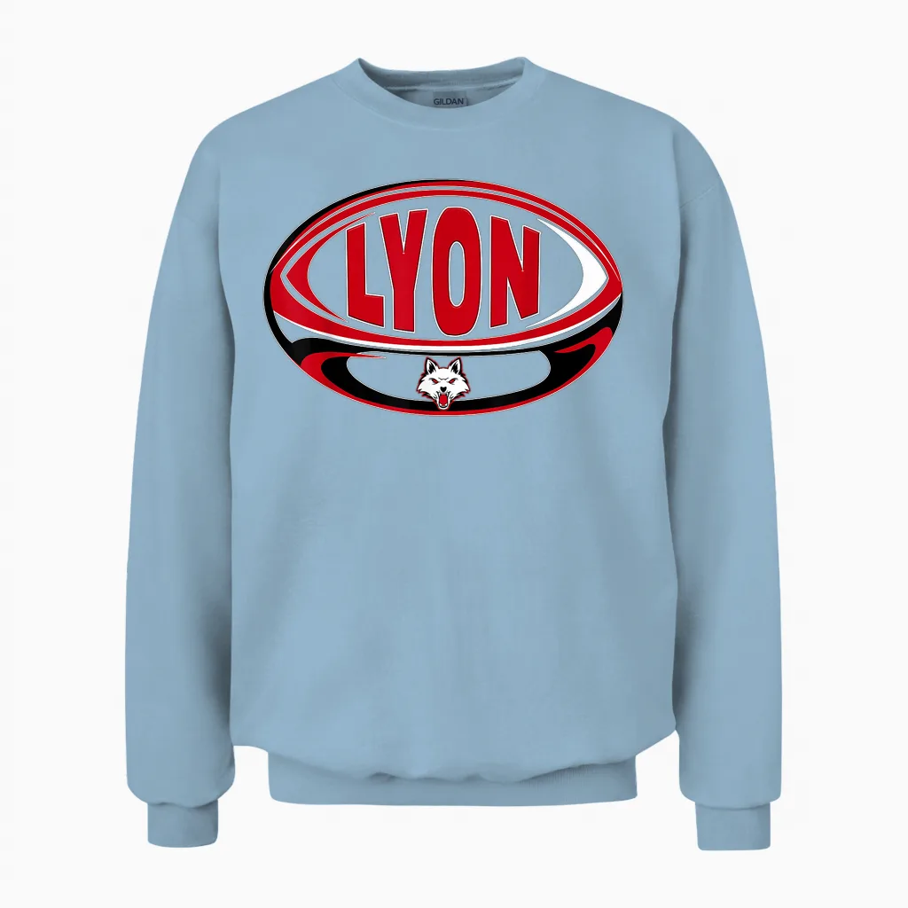 Rugby Lou Edition Supporter Man Woman Child T-Shirt, Black, S Unisex Sweatshirt in Light Blue