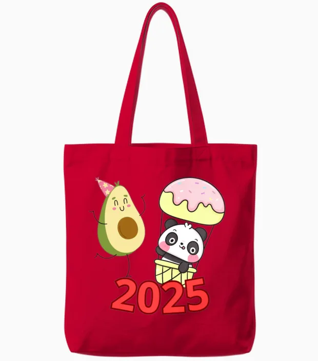 Avacoda New Year's Day 2025 Tote Bags in Red