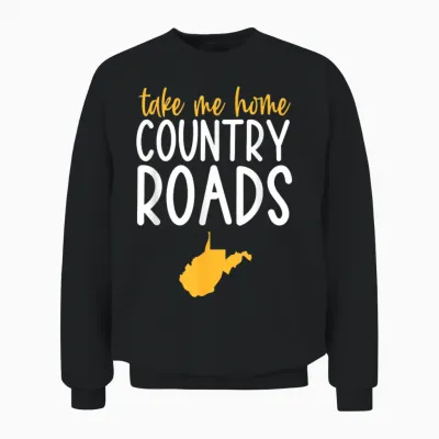 West Virginia Apparel | West Virginia Home | I Love Wv State Unisex Sweatshirt - Black
