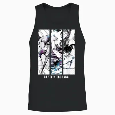 Captain Tsubasa Schießen (berühmte Szene) Unisex Tank Top - Black
