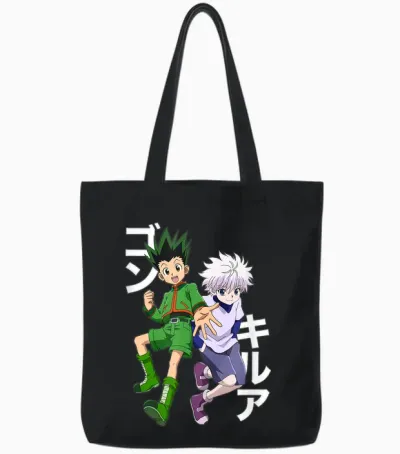 Hunter X Hunter Gon and Killua Tote Bags - Black