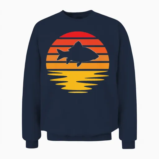 Fish Retro Unisex Sweatshirt - Navy