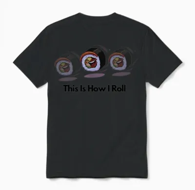 Kawaii Sushi Roll Trio Unisex T-Shirt - Black