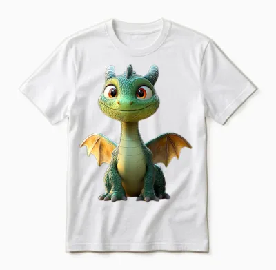 Drache Kleiner Grüner Baby Drache Dragon Süße Drachen Unisex T-Shirt - White