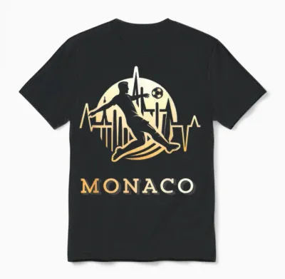 Gift Supporter Monaco Football Monegasque T-Shirt, Black, S Unisex T-Shirt - Black