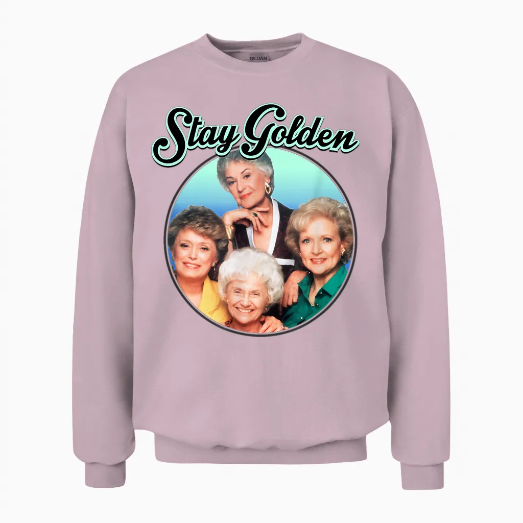 The Golden Girls - Stay Golden Unisex Sweatshirt in Light Pink