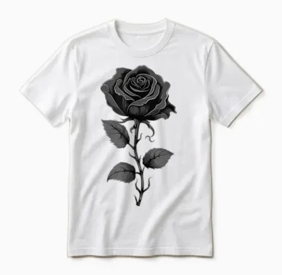 199 Flowers Black Rose Graphic Unisex T-Shirt - White