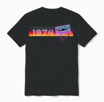 Classic & Nostalgic Music Birthday - Vintage Unisex T-Shirt - Black
