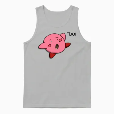 Funny Kirby Unisex Tank Top - Ash