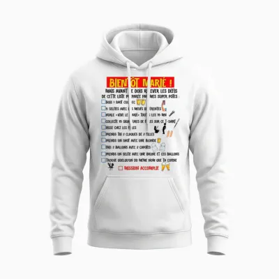 Man Soon Married! Future Wedding Mission Challenges Evg T-Shirt, White, S Unisex Hoodie - White