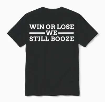 Funny Sports Fan, Drinking Tailgate, White Unisex T-Shirt - Black